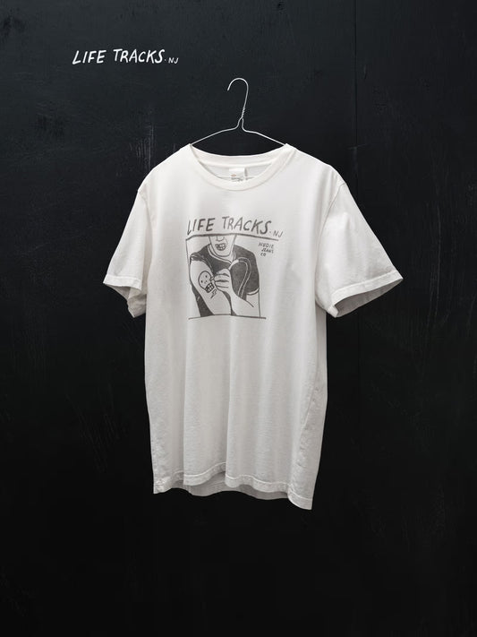 Nudie Jeans Roy Life Tracks Tee Chalk White