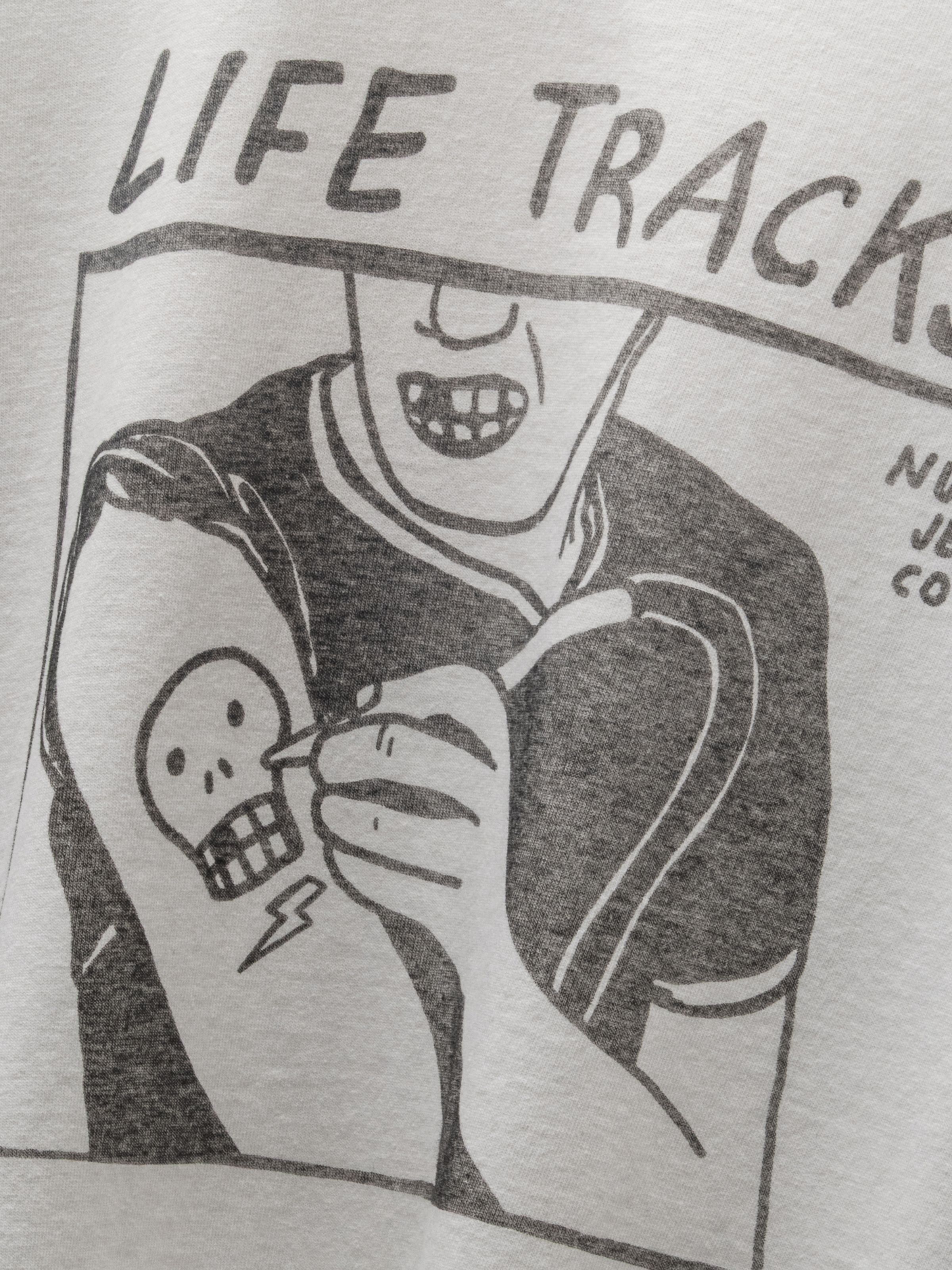 Nudie Jeans Roy Life Tracks Tee Chalk White