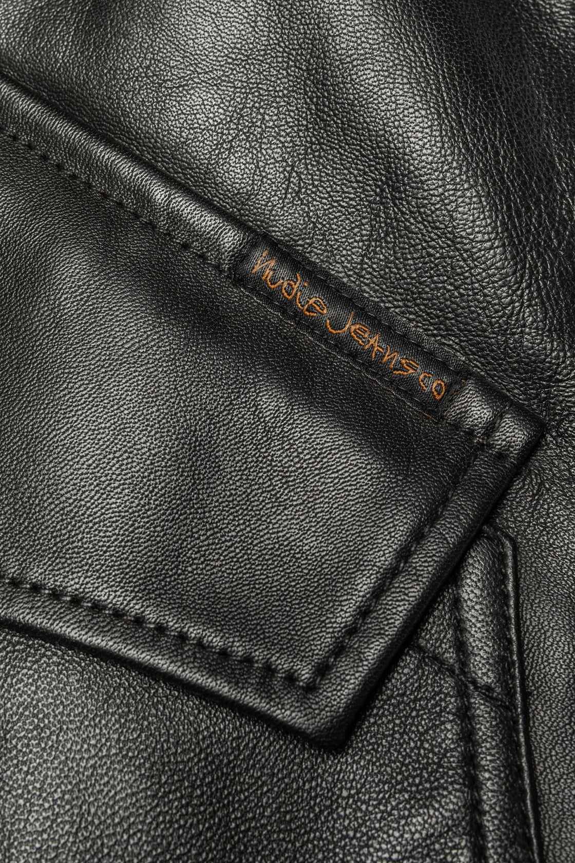 Nudie Jeans Blake Zip Leather Jacket Black