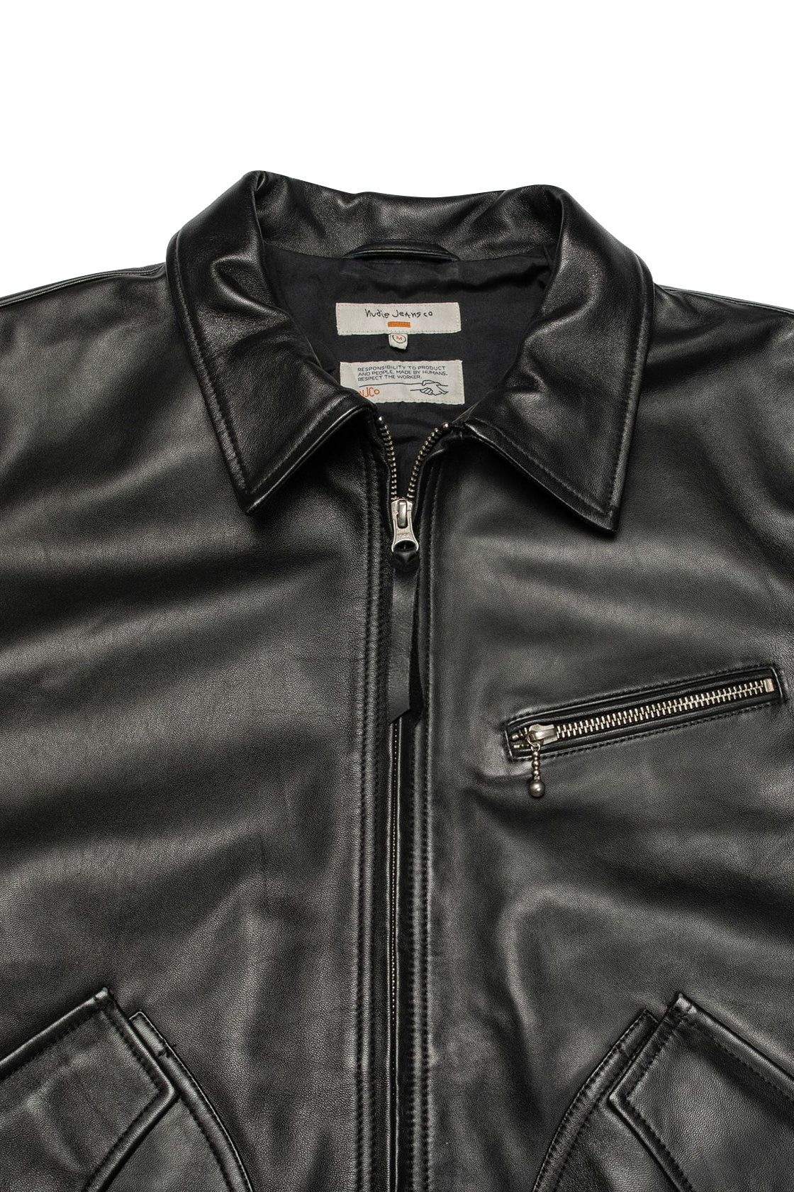 Nudie Jeans Blake Zip Leather Jacket Black