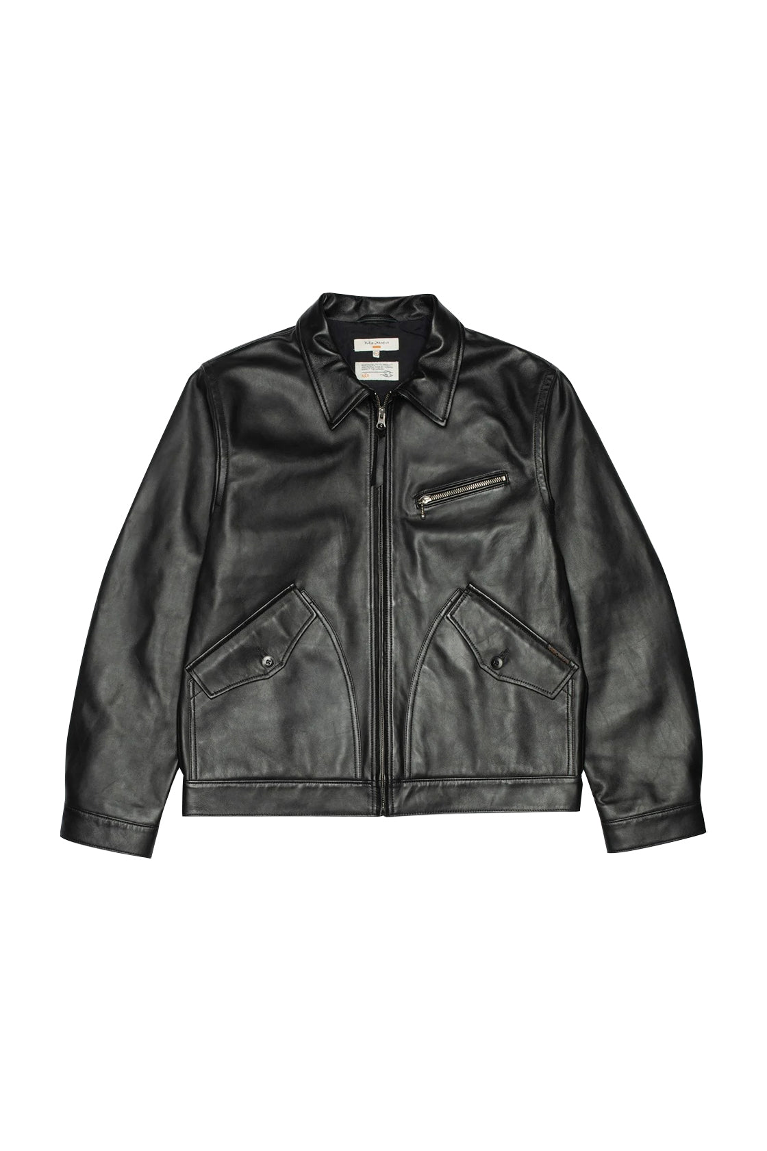 Nudie Jeans Blake Zip Leather Jacket Black