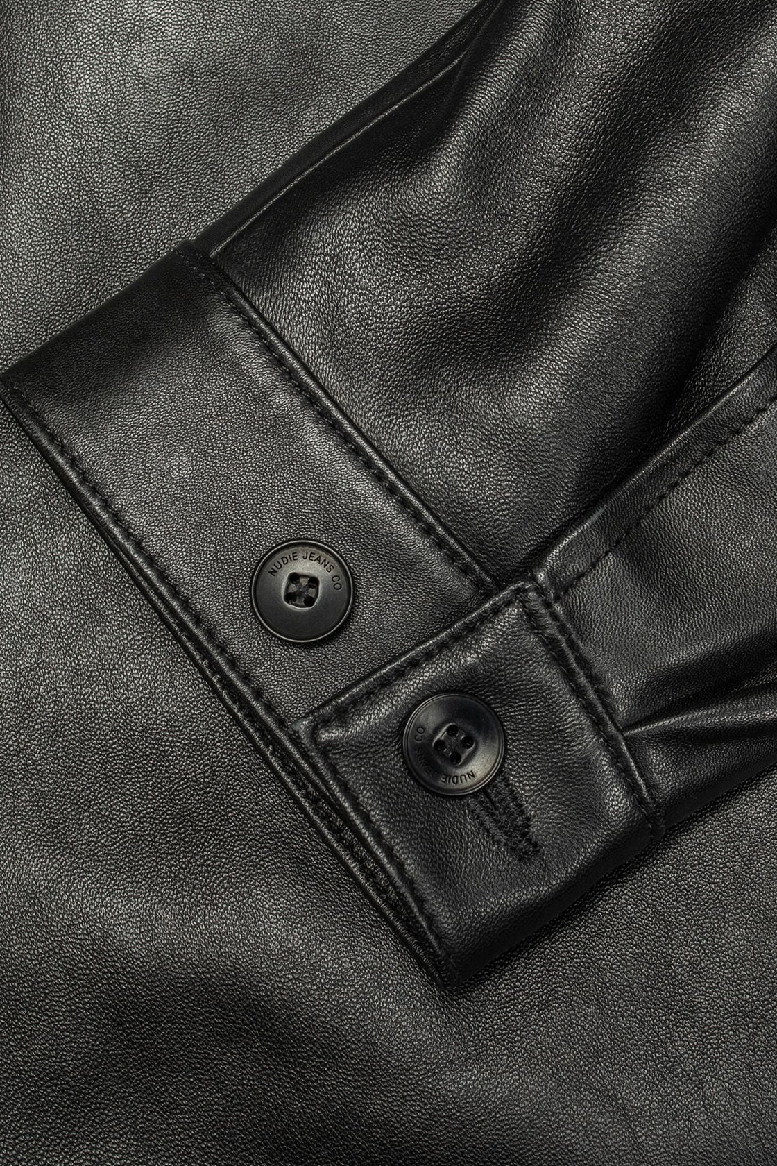 Nudie Jeans Blake Zip Leather Jacket Black