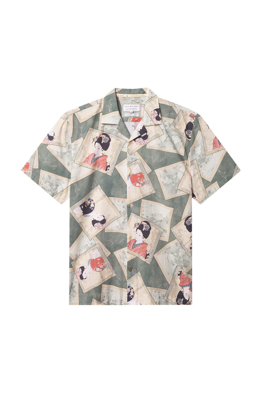 Colours & Sons SS Geisha Casual Shirt Green