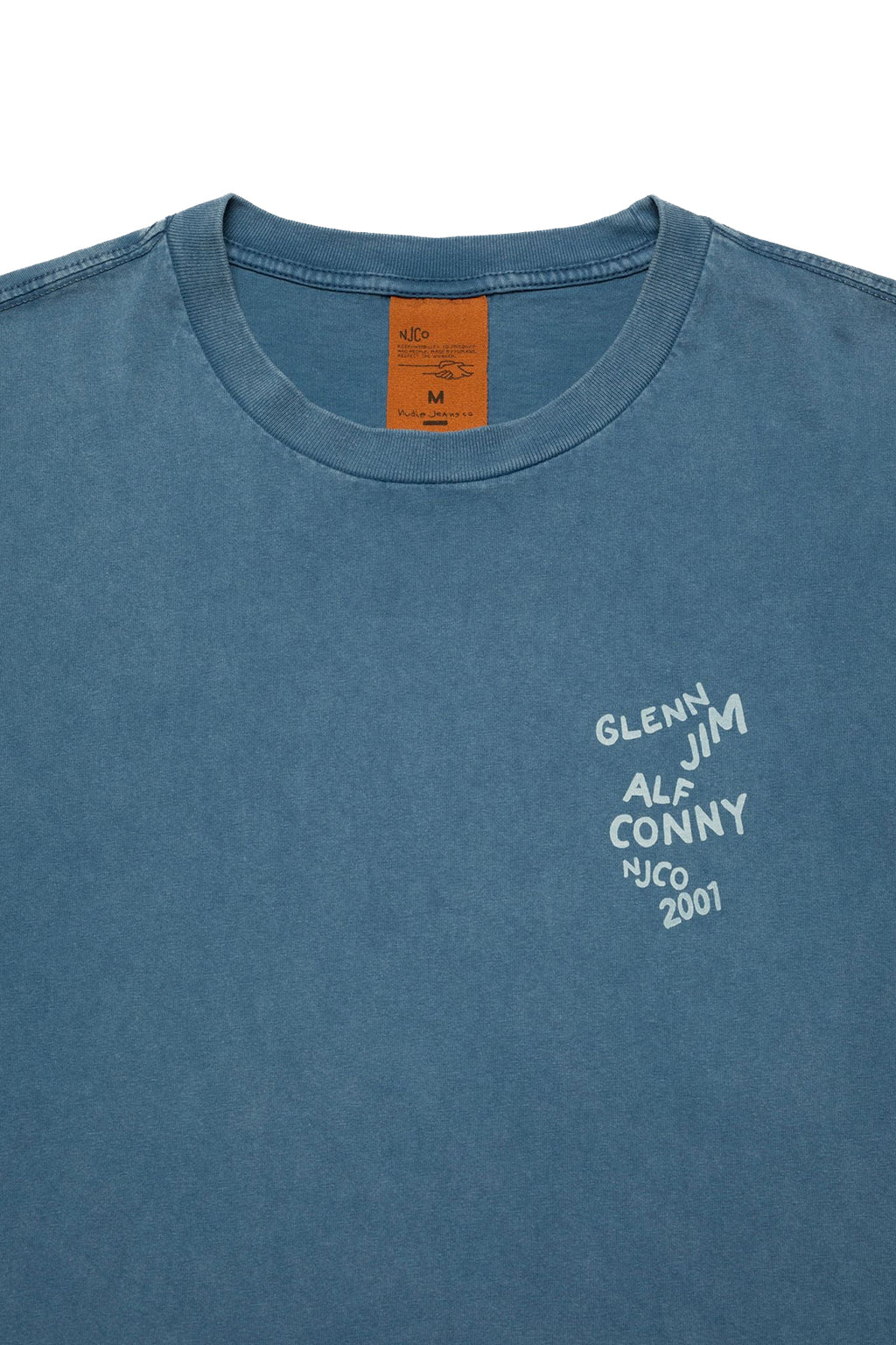 Nudie Jeans Roy T-Shirt OG Line-Up French Blue