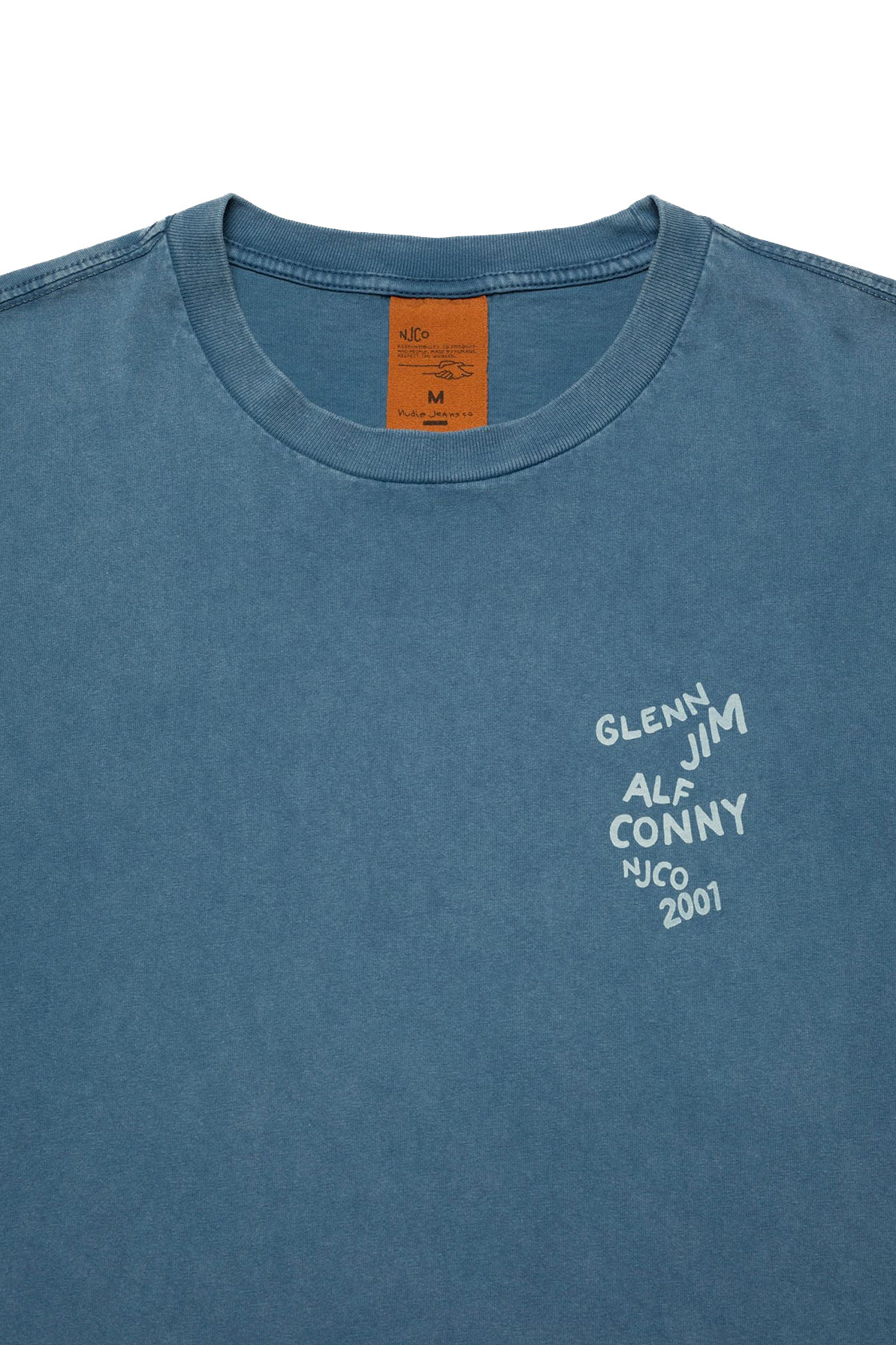 Nudie Jeans Roy T-Shirt OG Line-Up French Blue