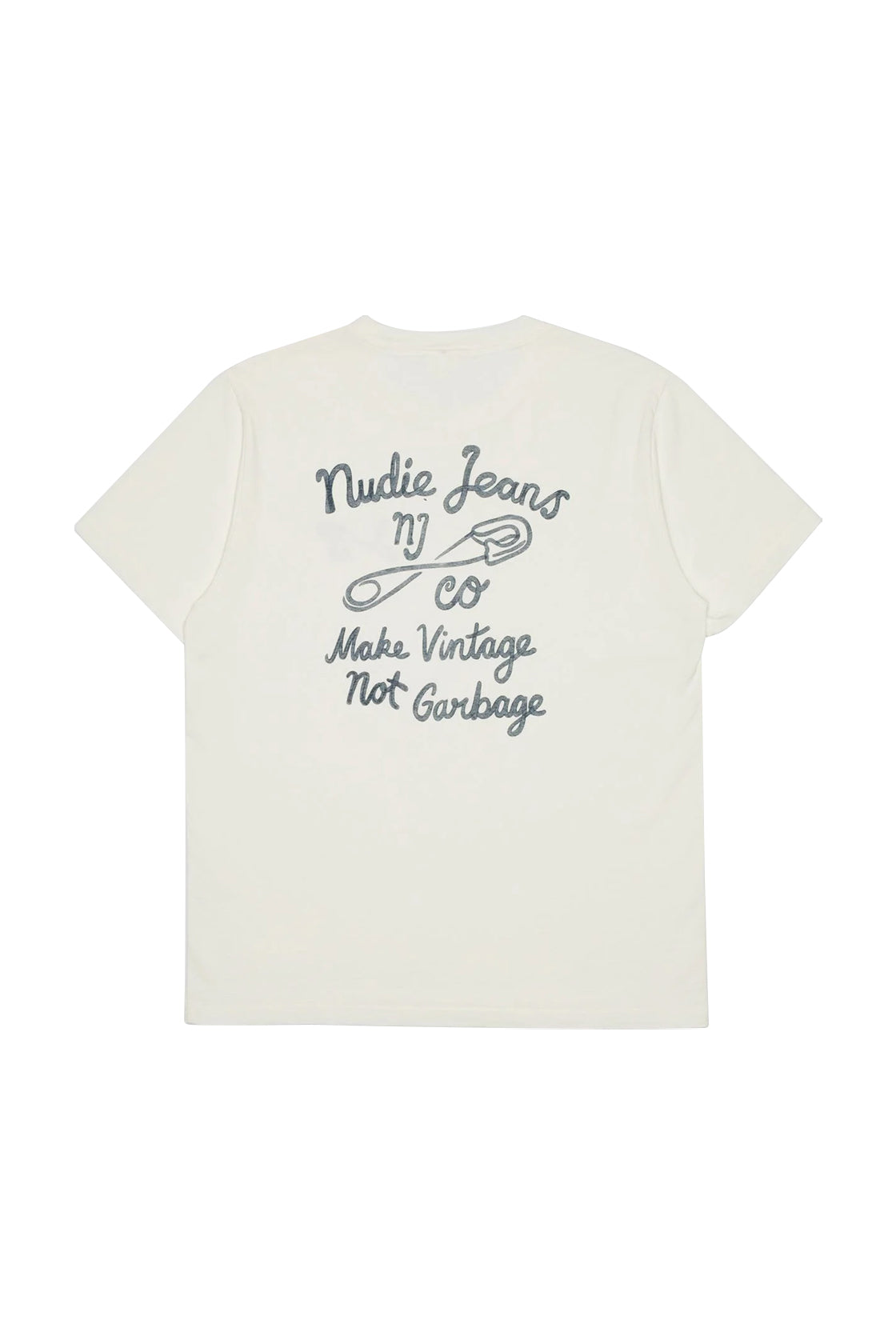 Nudie Jeans Roy T-Shirt NJCO Pin Chalk White