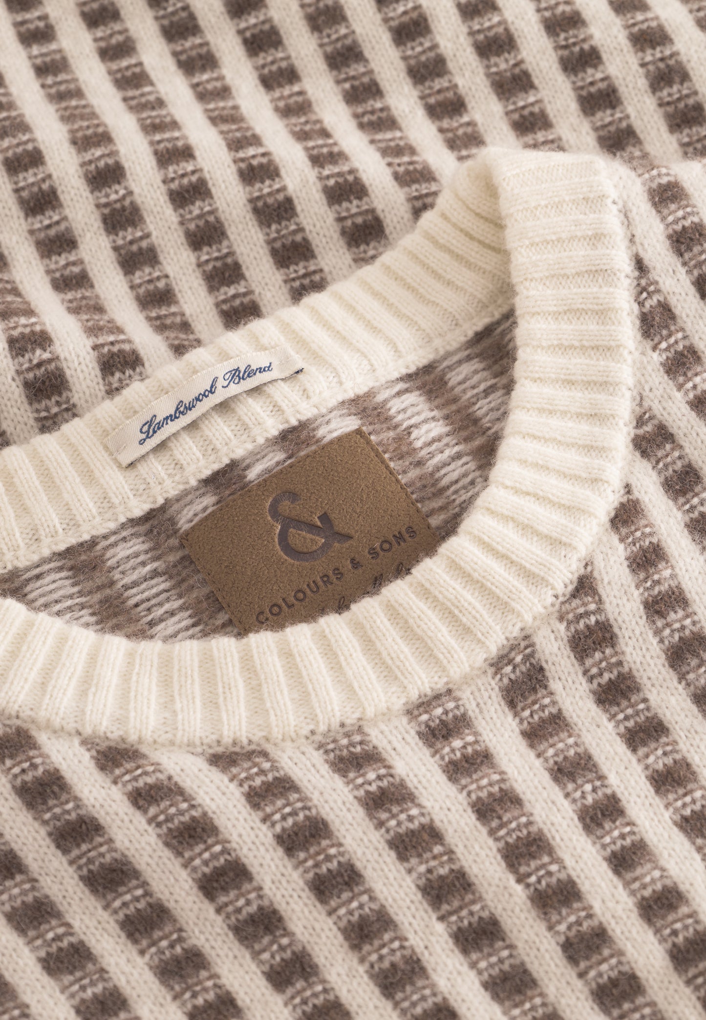 Colours & Sons Knitted Check Jumper Light Brown