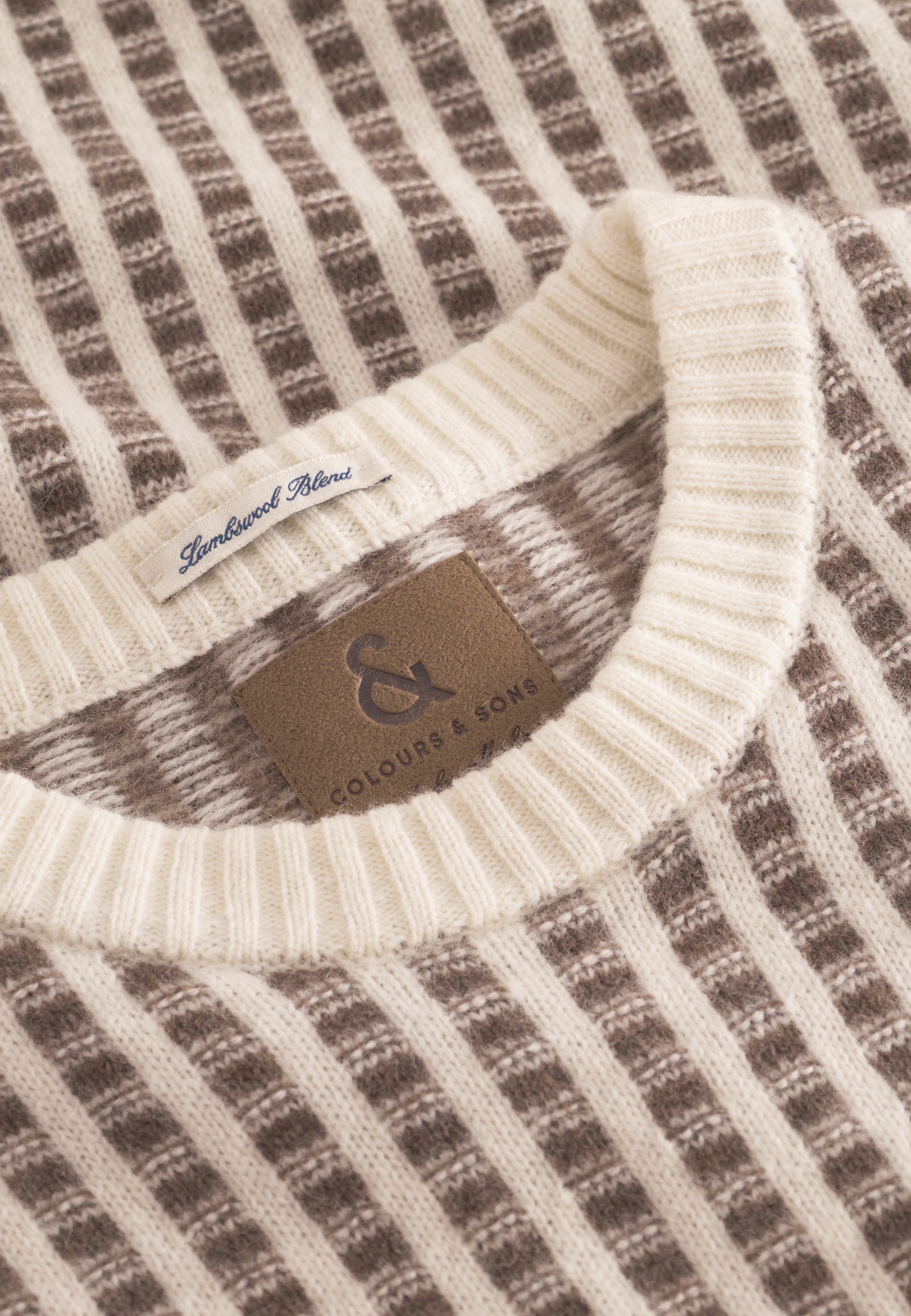 Colours & Sons Knitted Check Jumper Light Brown