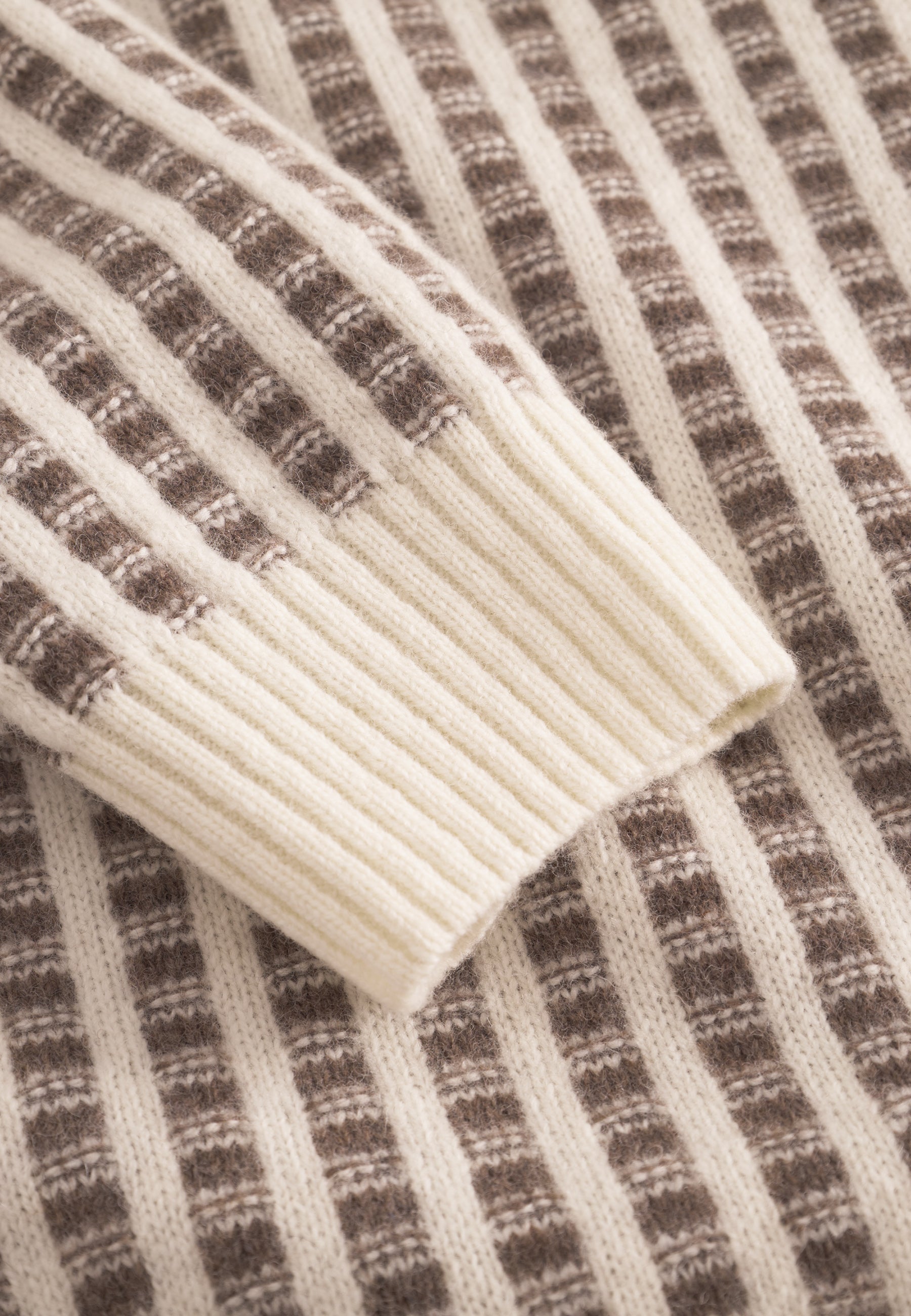 Colours & Sons Knitted Check Jumper Light Brown