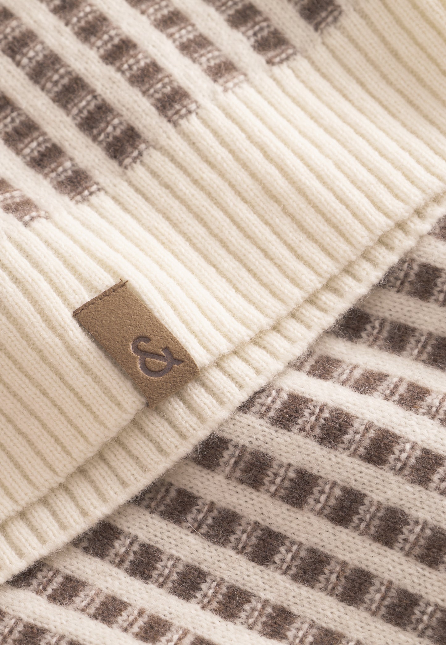 Colours & Sons Knitted Check Jumper Light Brown