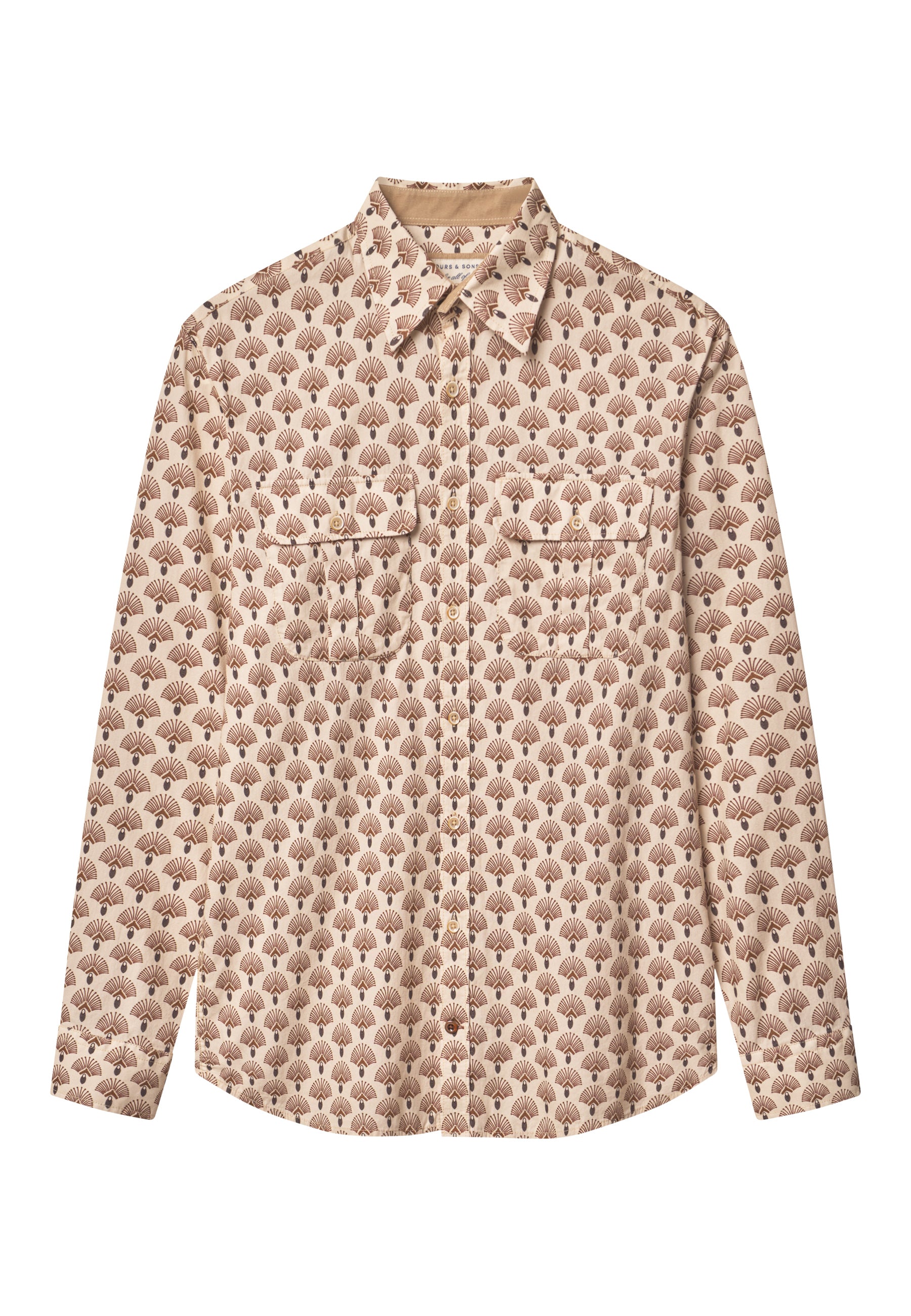 Colour & Sons LS Print Shirt Brown
