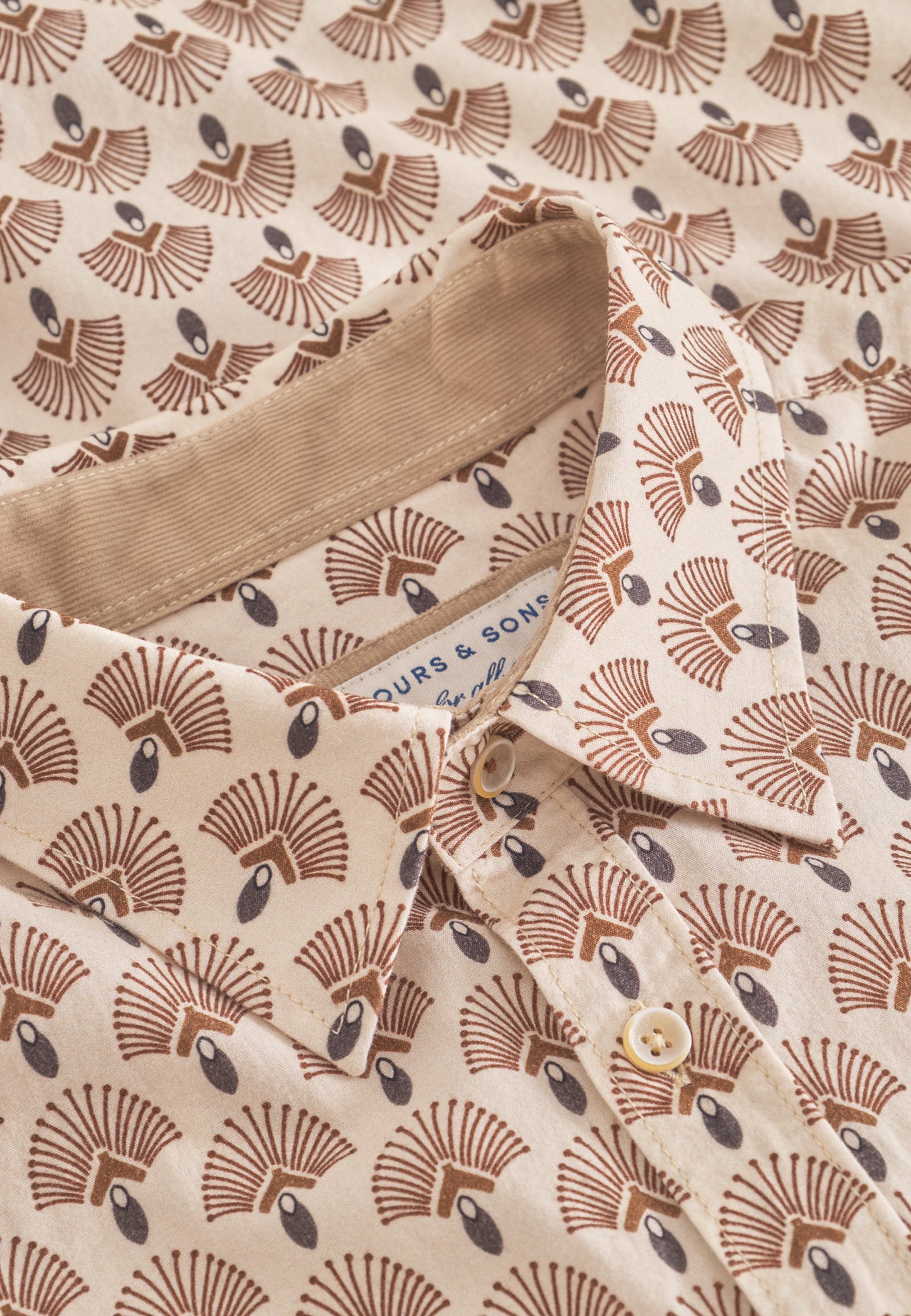 Colour & Sons LS Print Shirt Brown