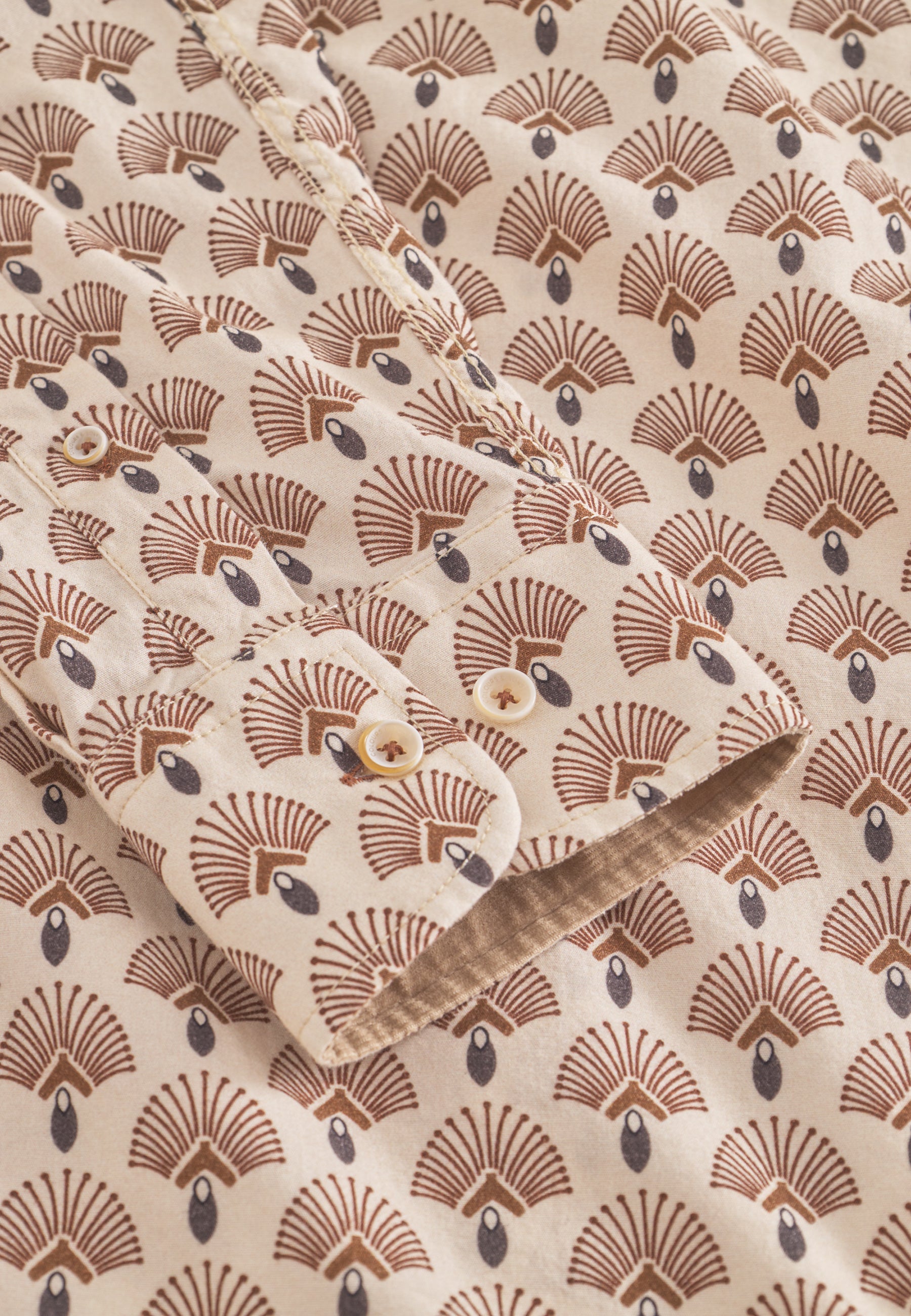 Colour & Sons LS Print Shirt Brown
