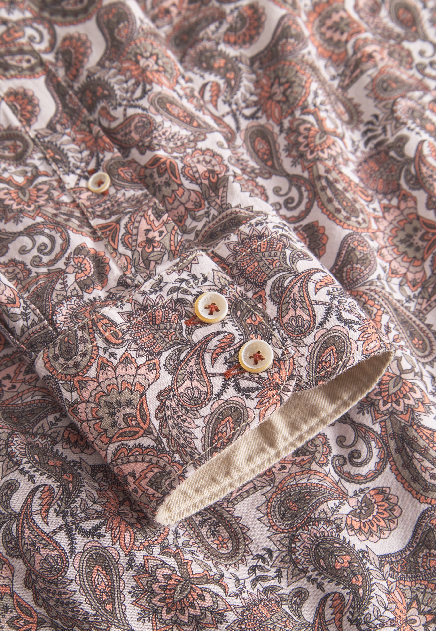 Colour & Sons Paisley Print LS Shirt Orange