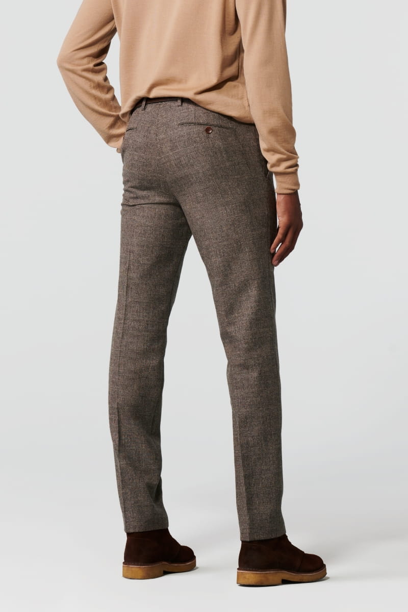 Meyer Bonn Check Business Trouser Brown