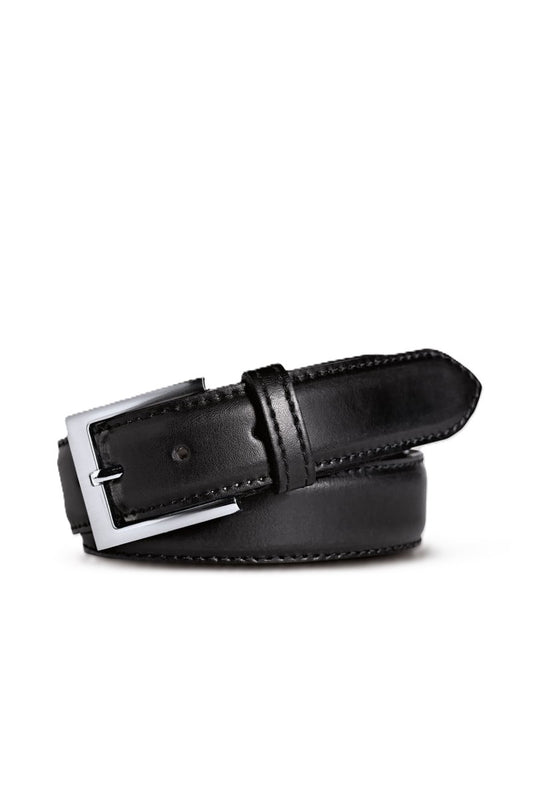 Meyer Stretch Leather Belt Black