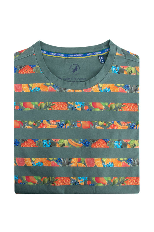 A Fish Named Fred Fruit Stripe Tee Green
