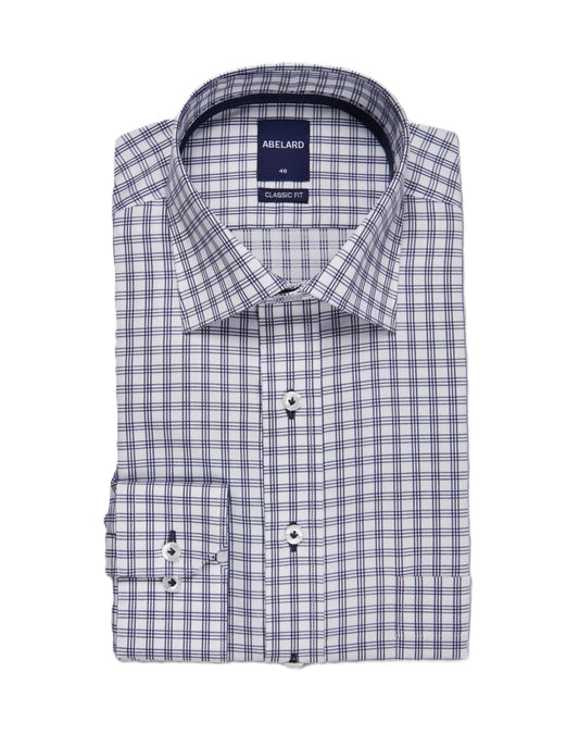 Abelard Tre-Linea Check SC Classic Fit Shirt Navy