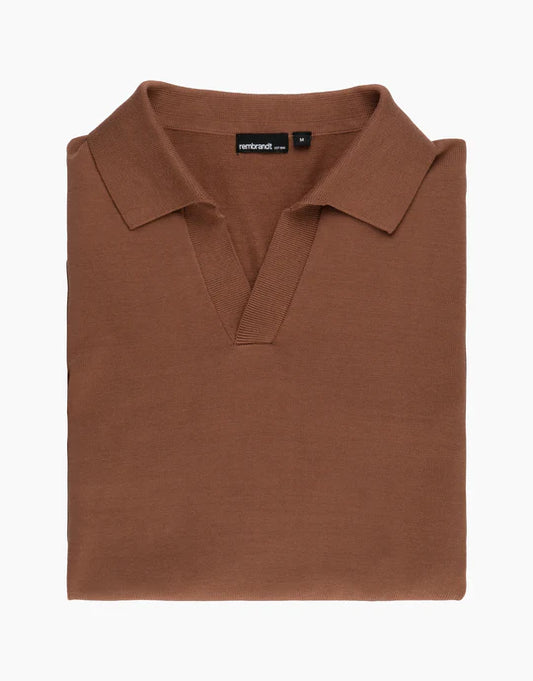 Rembrandt Amalfi Knitted Polo Brown