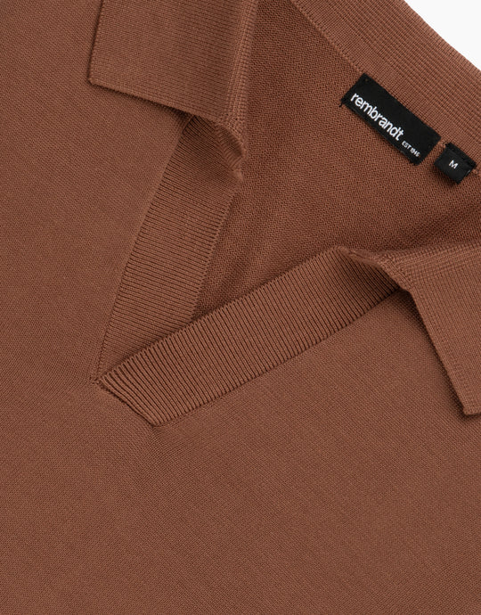 Rembrandt Amalfi Knitted Polo Brown