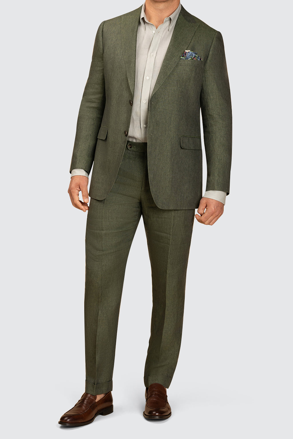 Routleys Evans Linen Trouser Green
