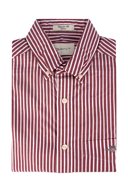 Gant Poplin Stripe LS Shirt Plumped Red