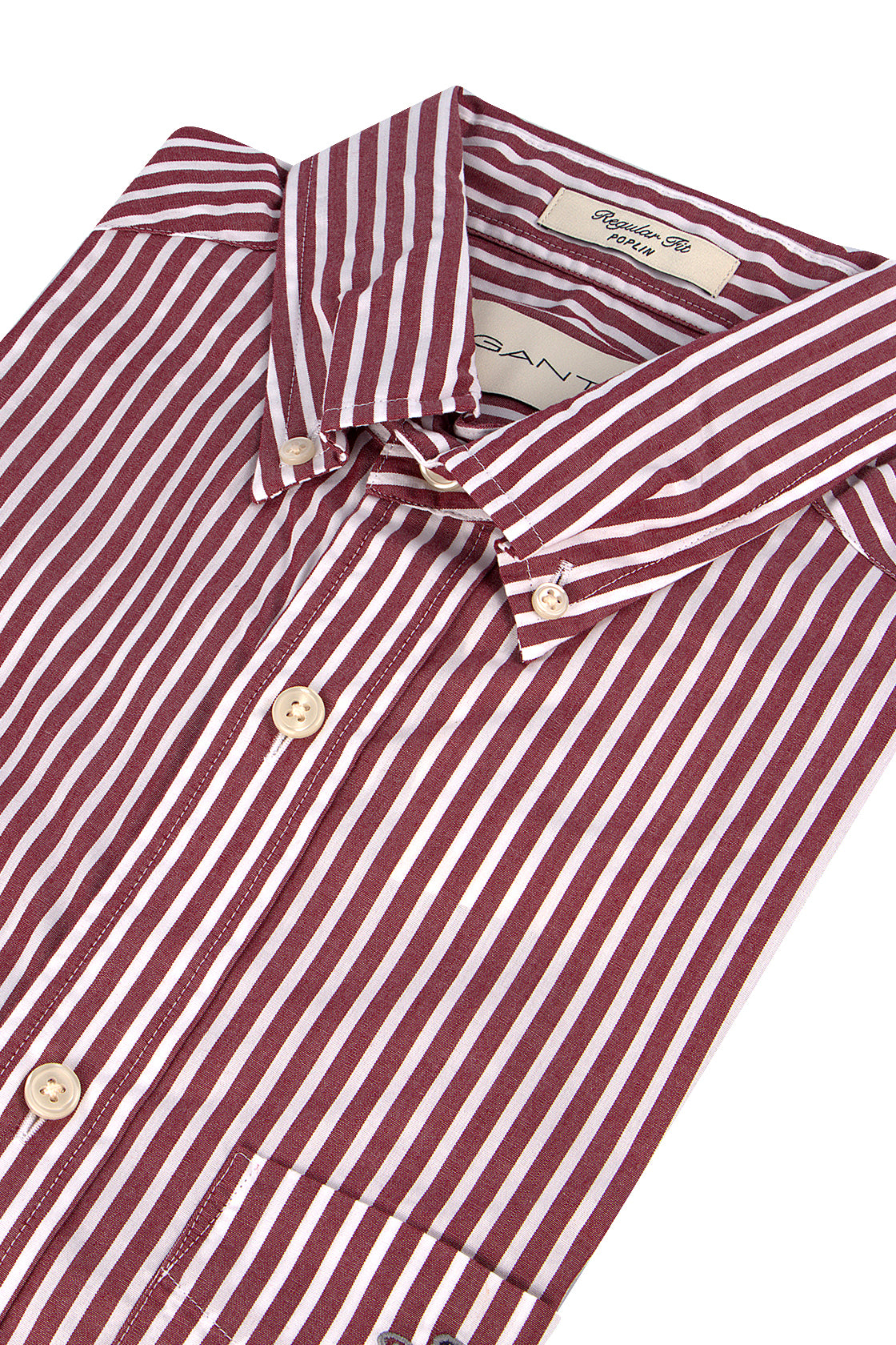 Gant Poplin Stripe LS Shirt Plumped Red