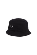 Fred Perry Pique Bucket Hat Black & Snow White Black