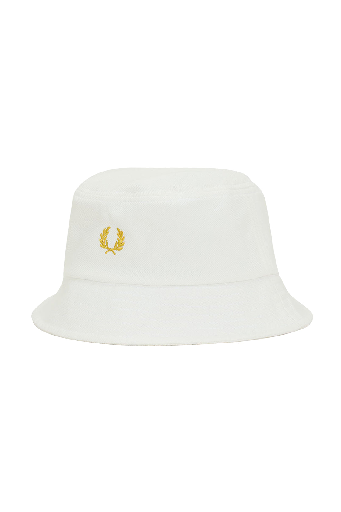 Fred Perry Pique Bucket Hat White & Honeycomb White