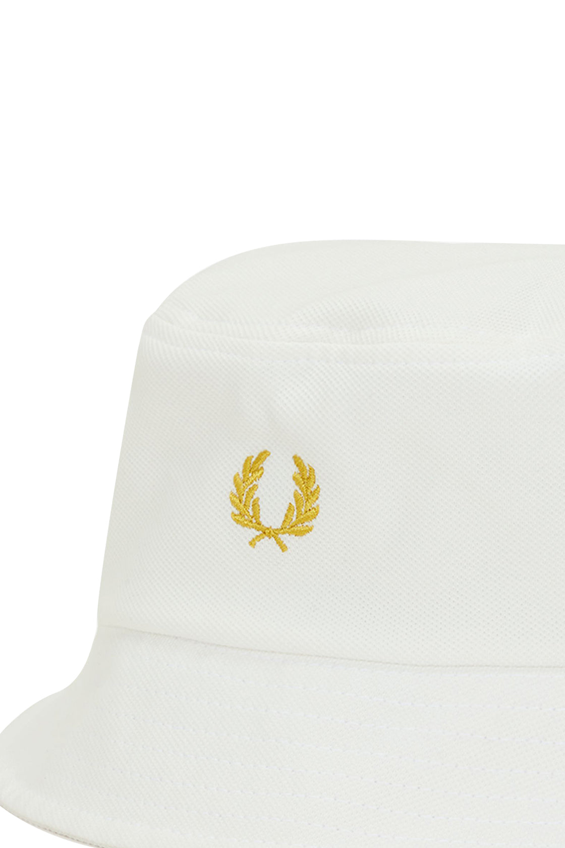 Fred Perry Pique Bucket Hat White & Honeycomb White