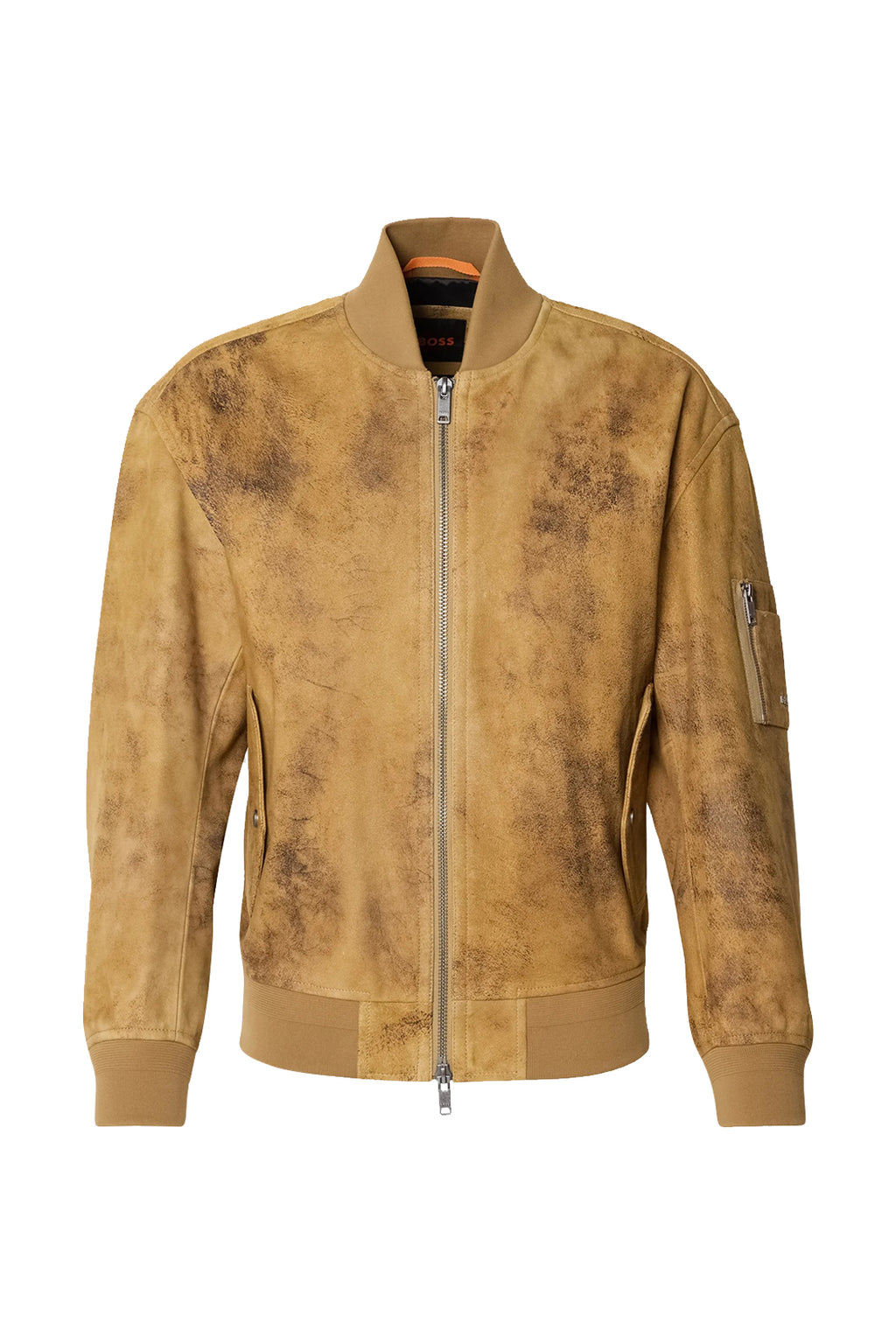 Hugo Boss Jotaco Leather Jacket Medium Beige