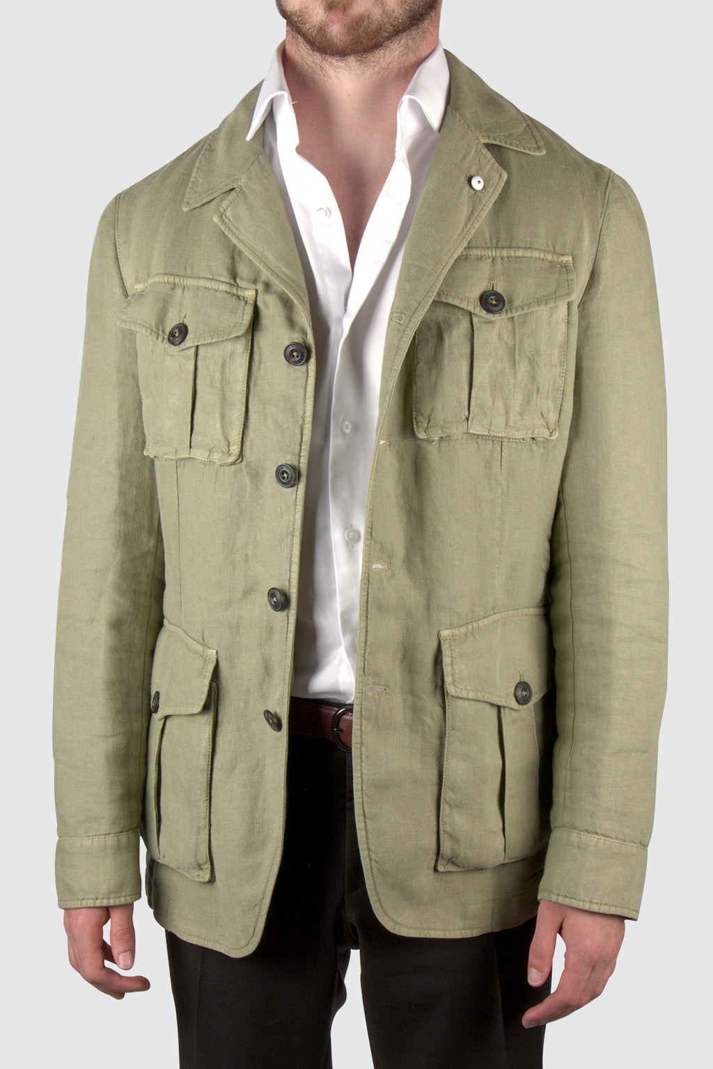 L.B.M. 1911 Linen Safari Jacket Green