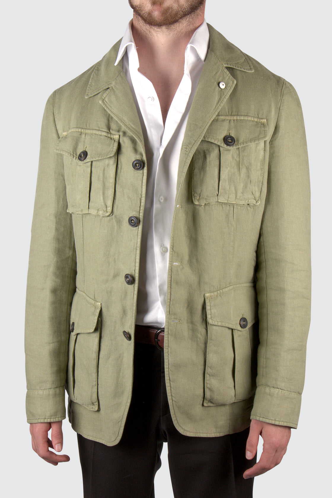 L.B.M. 1911 Linen Safari Jacket Green