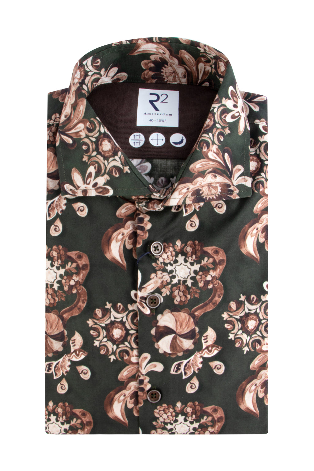 R2 Amsterdam Fine Twill Shirt Dark Green