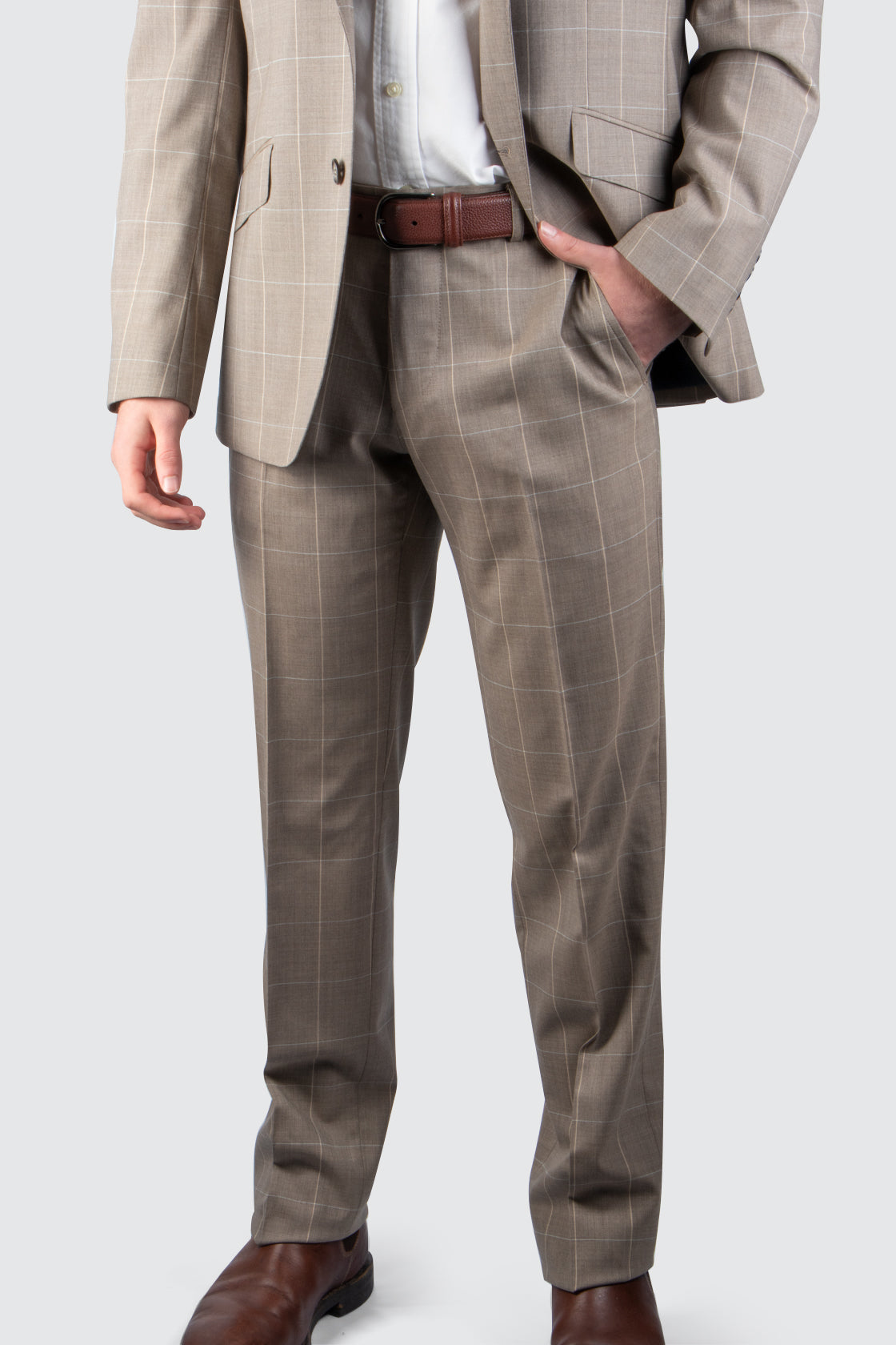 Routleys LE check Suit Light Brown