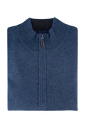 Routleys 1/4 Zip Wool/Cashmere Pullover Dark Denim