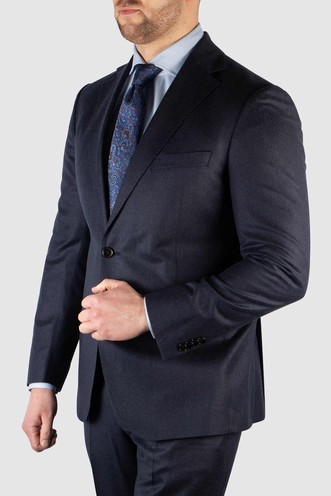Eduard Dressler Sean Jim Flannel Suit Navy