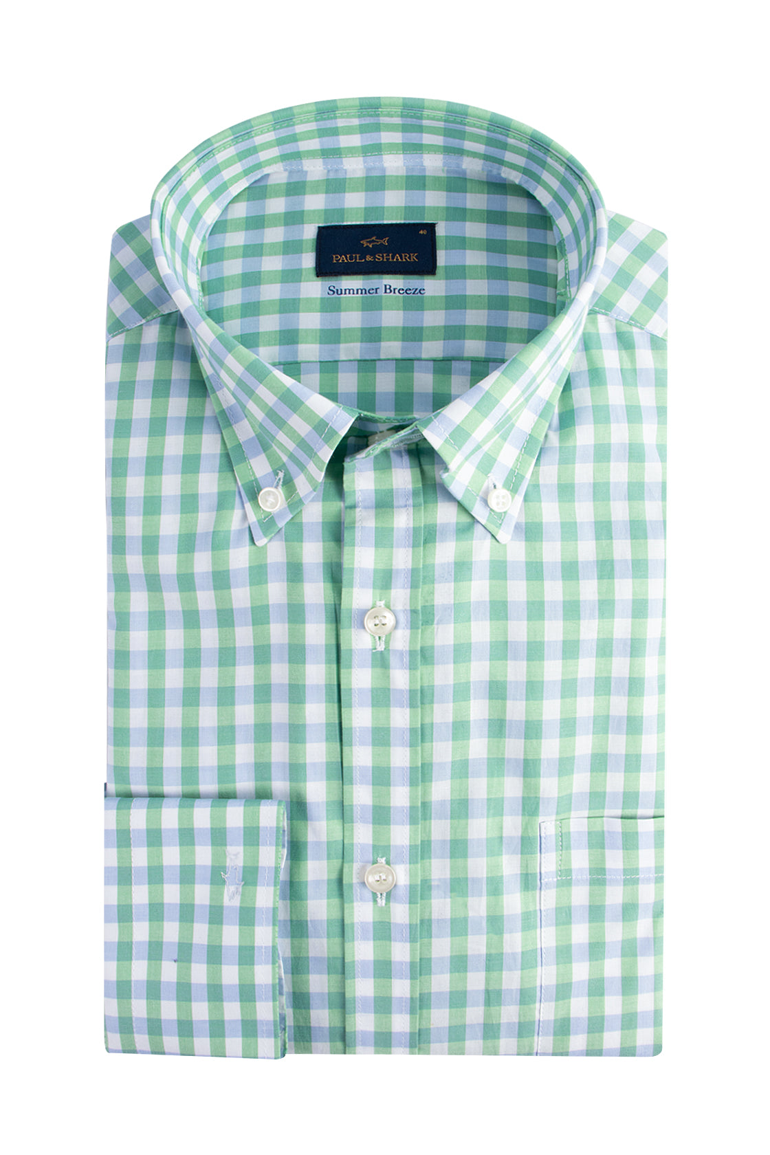 Paul & Shark LS Shirt 8mm Gingham Check Green