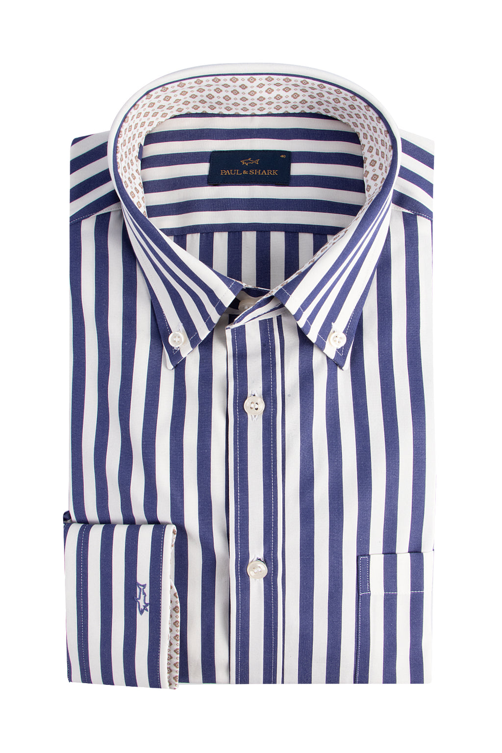 Paul & Shark LS Shirt 8mm Stripe Navy