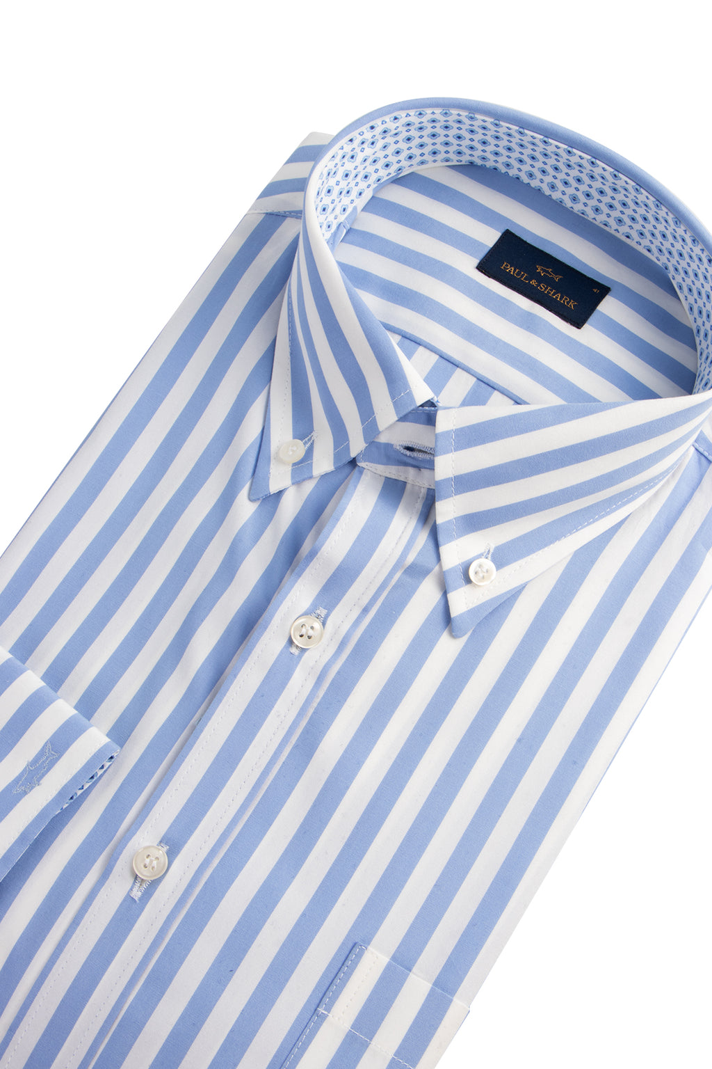 Paul & Shark LS Shirt 8mm Stripe Blue