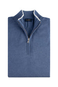 Paul & Shark LS 1/4 Zip Sweater Silk/Cot Blue