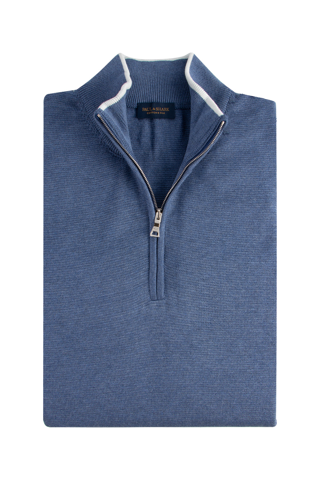 Paul & Shark LS 1/4 Zip Sweater Silk/Cot Blue