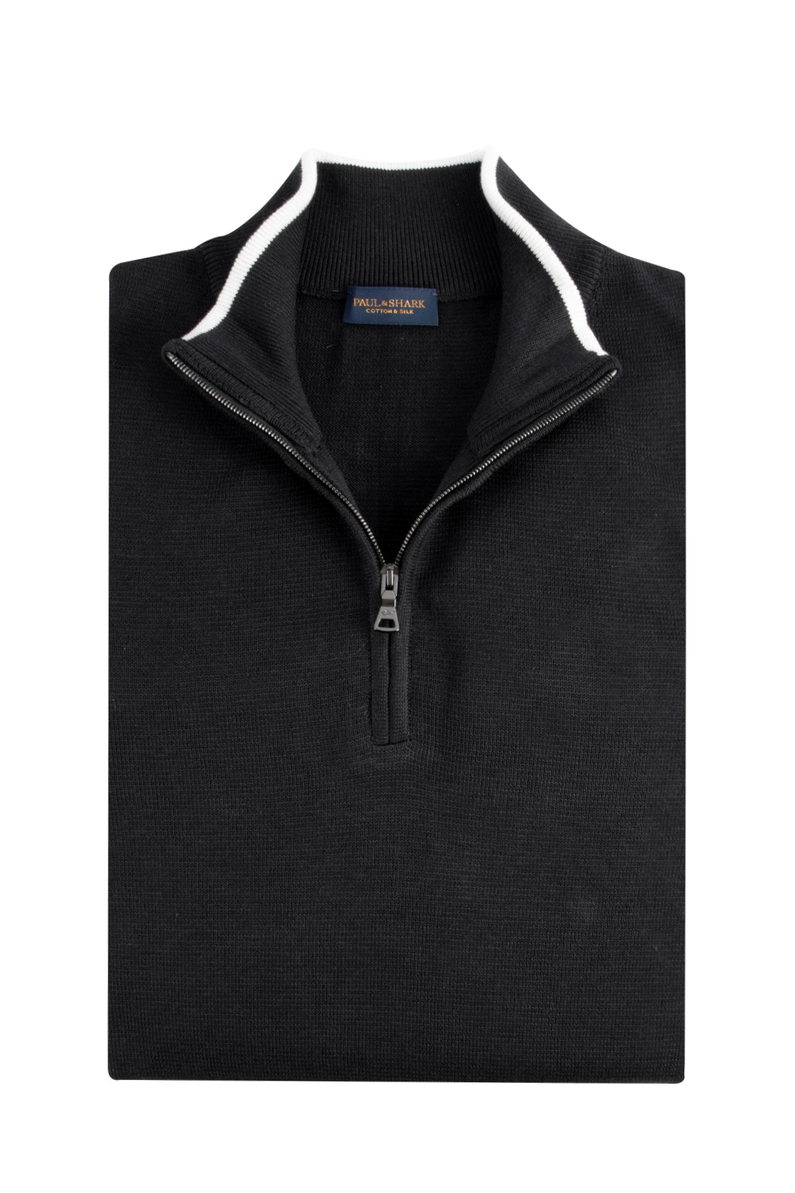 Paul & Shark LS 1/4 Zip Sweater Silk/Cot Navy
