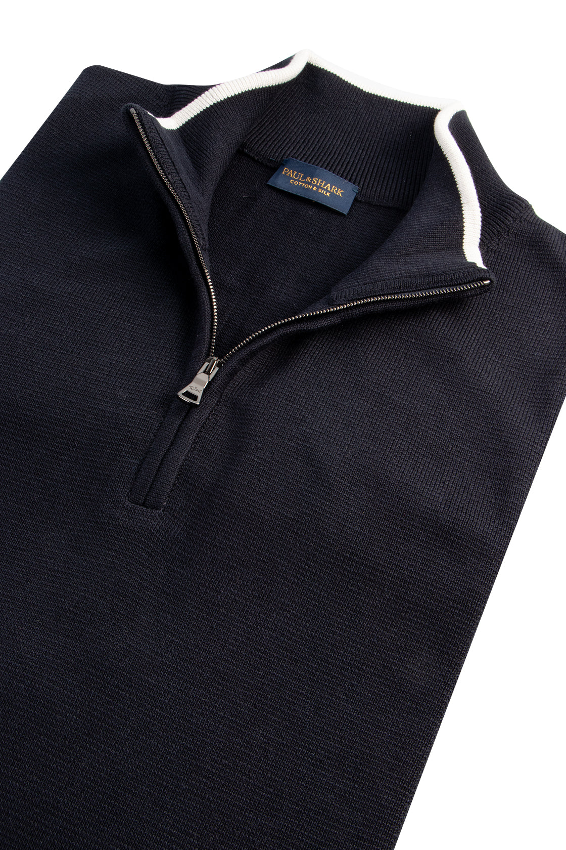 Paul & Shark LS 1/4 Zip Sweater Silk/Cot Navy
