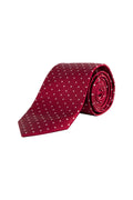 Eterna Burgundy/White 7.5cm Silk Tie