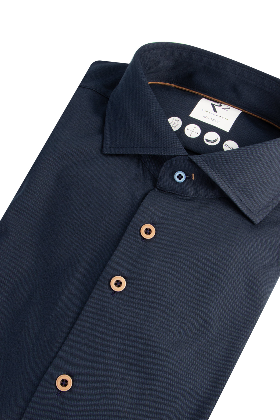 R2 Amsterdam LS Business Stretch Shirt Navy