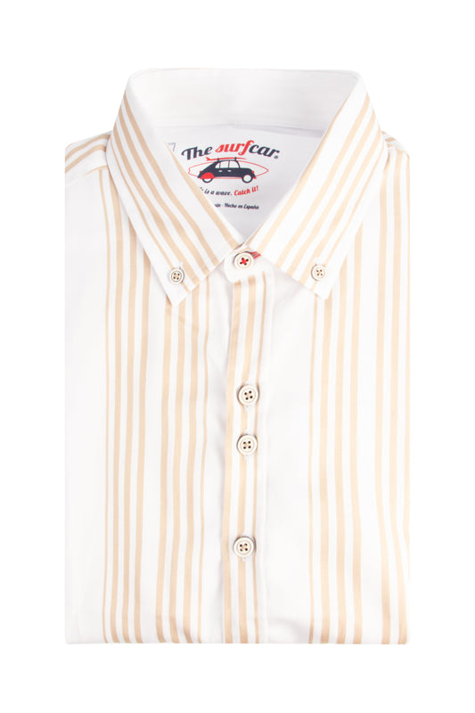 The Surf Car Stripe SLisbo LS Shirt Beige