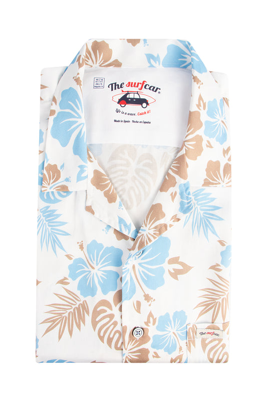 The Surf Car Leaves SBowl SS Shirt Blue/Brown