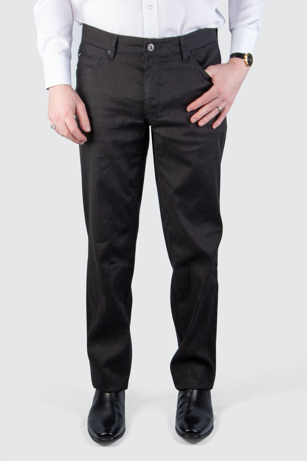Brax Cadiz 5pkt Linen Pant 34L Black