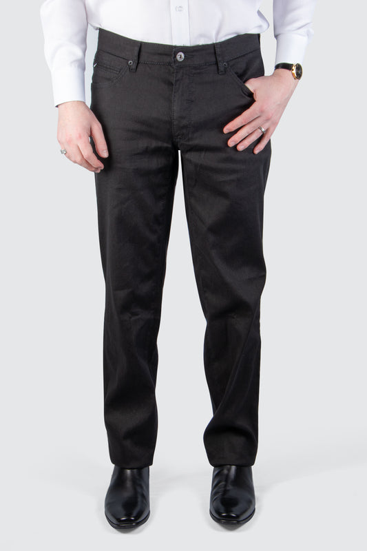 Brax Cadiz 5pkt Linen Pant 34L Black